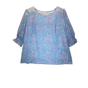SHEIN‎ Curve Plus Size 1X Floral Ruffle Sleeve Boho Blouse Top  Trending